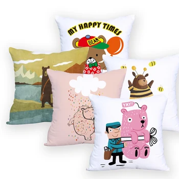

Cartoon Cushion Covers Cute Pillowcase On The Pillow Decorative Throw Pillow Custom Hot Sale Sofa Cushion Cover For Living Room