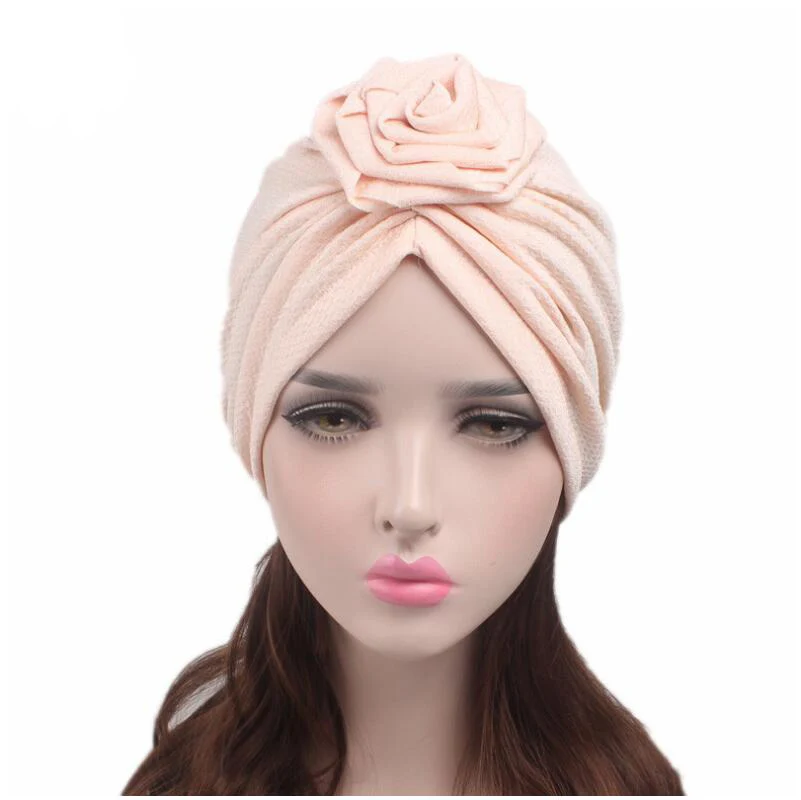 Новинка года для женщин цветочные шляпы мусульманских шапочки шапки роза тюрбаны Skullies аксессуары для волос шляпы для химиотерапии шапки