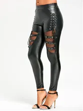 ^^Best Offers Women Fishnet Insert Pu Leather Trousers Female Hollow Out Lace Up Skinny Pencil Pants Mid Elastic Waist Tight Pants ^^Best Offers Women Fishnet Insert Pu Leather Trousers Female Hollow Out Lace Up Skinny Pencil Pants Mid Elastic Waist Tight Pants