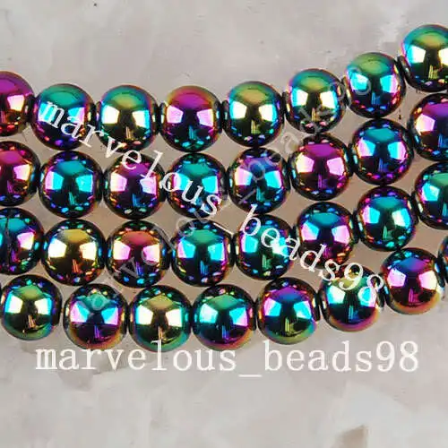 Free Shipping Fashion Jewelry 4mm Motley Hematite Healing Ball
