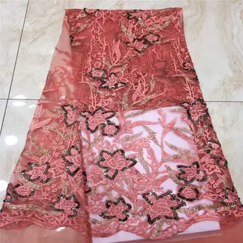 

Sequin fabric high quality tulle lace fabric sequin fashion 5yard sequin french lace fabric for sewing dress