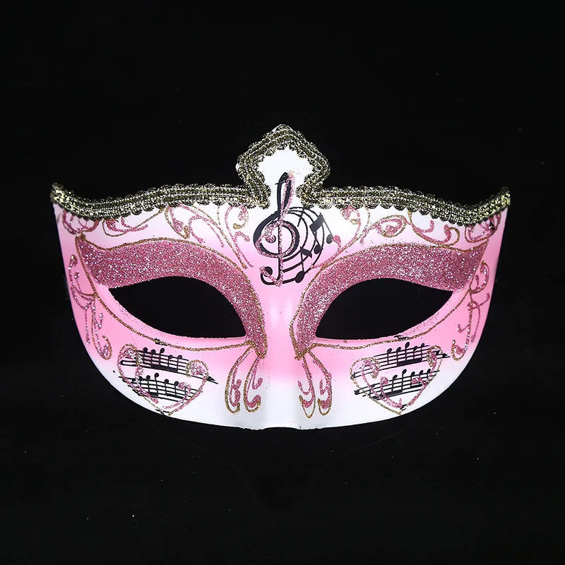Half Face Lady Crown Half Face Mask Gentleman Party Christmas Ball Venetian Mask Gold Powder Decoration Goddess Cosplay
