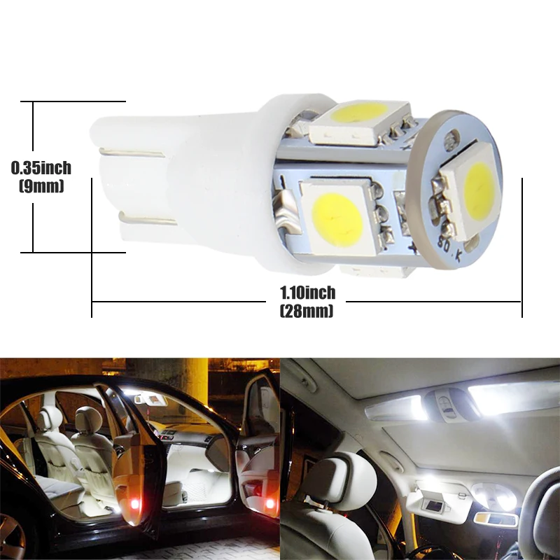 2X 501 LED SIDELIGHT BULBS ICE WHITE XENON T10 W5W 194 HID WEDGE LAMP LIGHT 12V