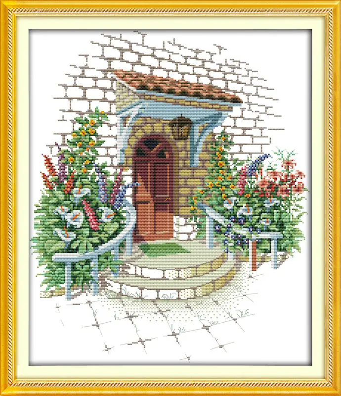

Flowers garden Printed on Canvas DMC Counted Chinese Cross Stitch Kits printed Cross-stitch set Embroidery Needlework