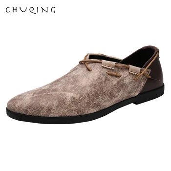 

CHUQING Comfort Genuine Leather Casual Shoes Men Loafers Men Winter Shoes Breathable Outdoor Shoes