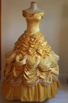 

Belle Dress Costume Princess Belle Dress Adult/kid yellow ball gown dress from beauty and the beast custom made