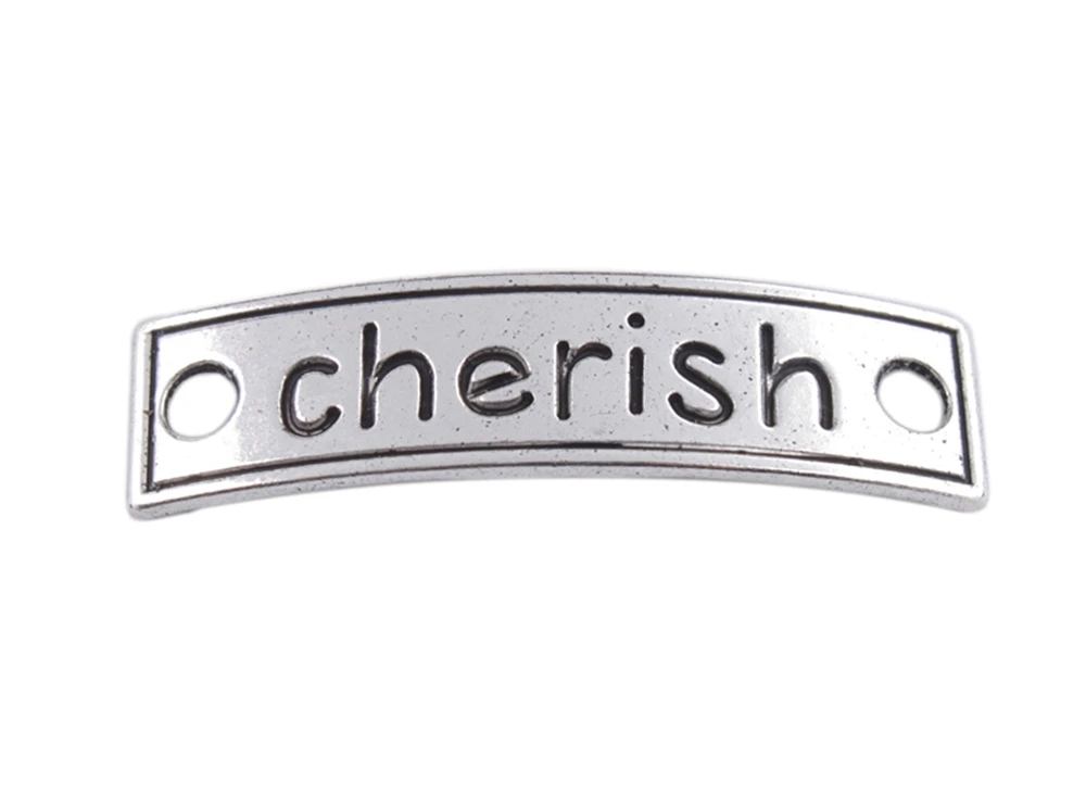 

30PCS Tibetan Silver Color Cherish Word Connector Links A36221