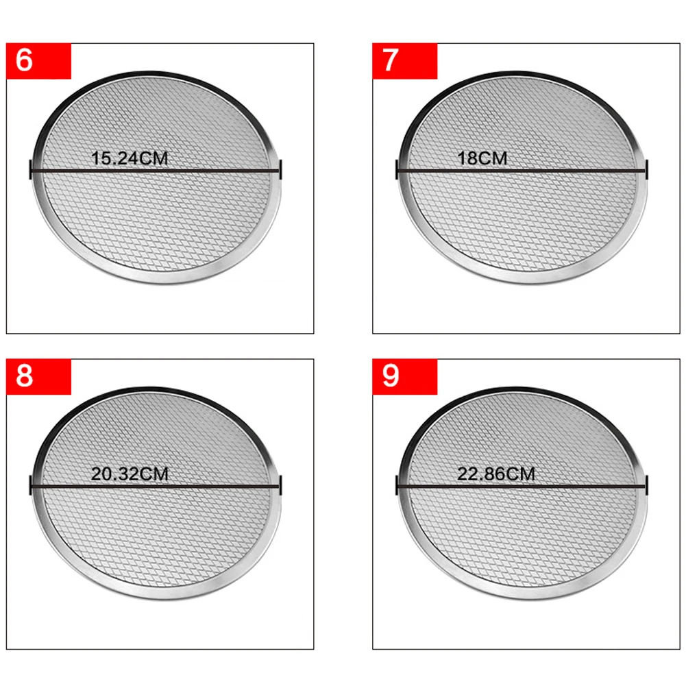 6/7/8/9/10/11/12/13/16 дюймов Алюминий утолщаются с антипригарным покрытием сетка круглый нож для пиццы из сетчатого материала для выпечки лоток Кухня инструмент для Пособия по кулинарии