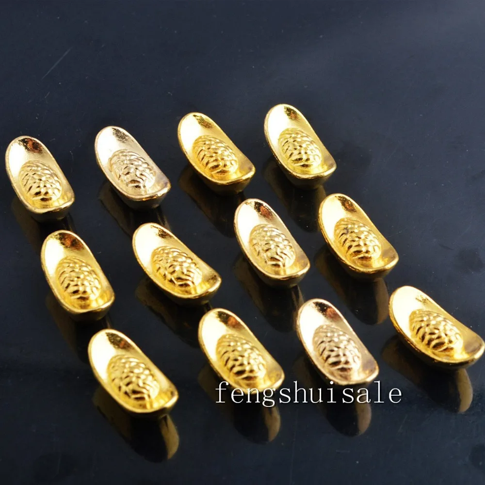 

12pcs Feng Shui Auspicious Gold Sliver Chinese Wealth Ingots Y1381 Y1371