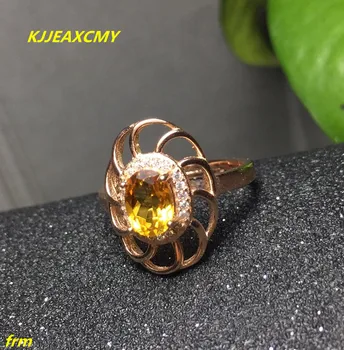 

KJJEAXCMY Fine jewelry 925 Sterling Silver Inlay Citrine Citrine female ring wholesale and retail