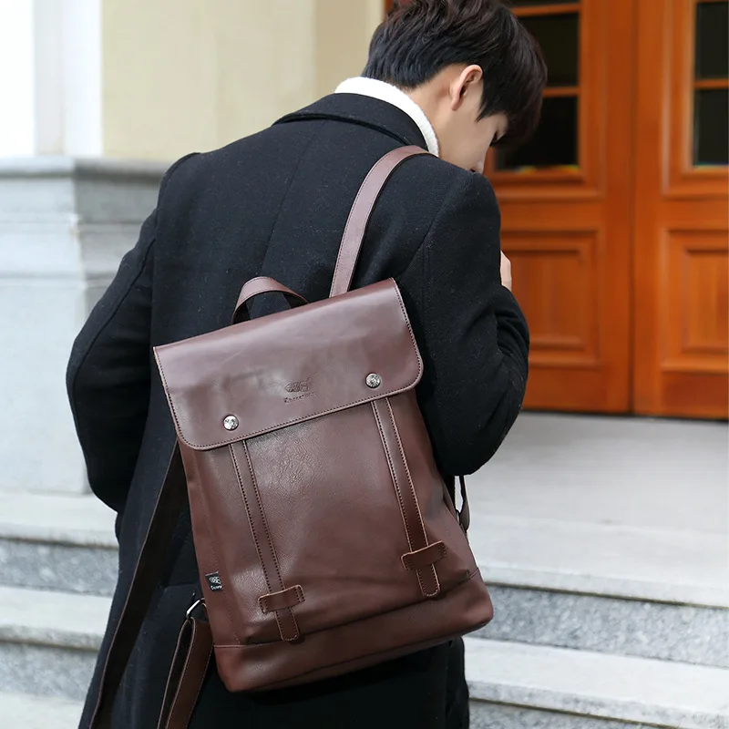 Three-box Brand Men's Large Capacity Laptop Backpack For Travel Casual Men Daypacks Leather Travle Backpack Male Mochila