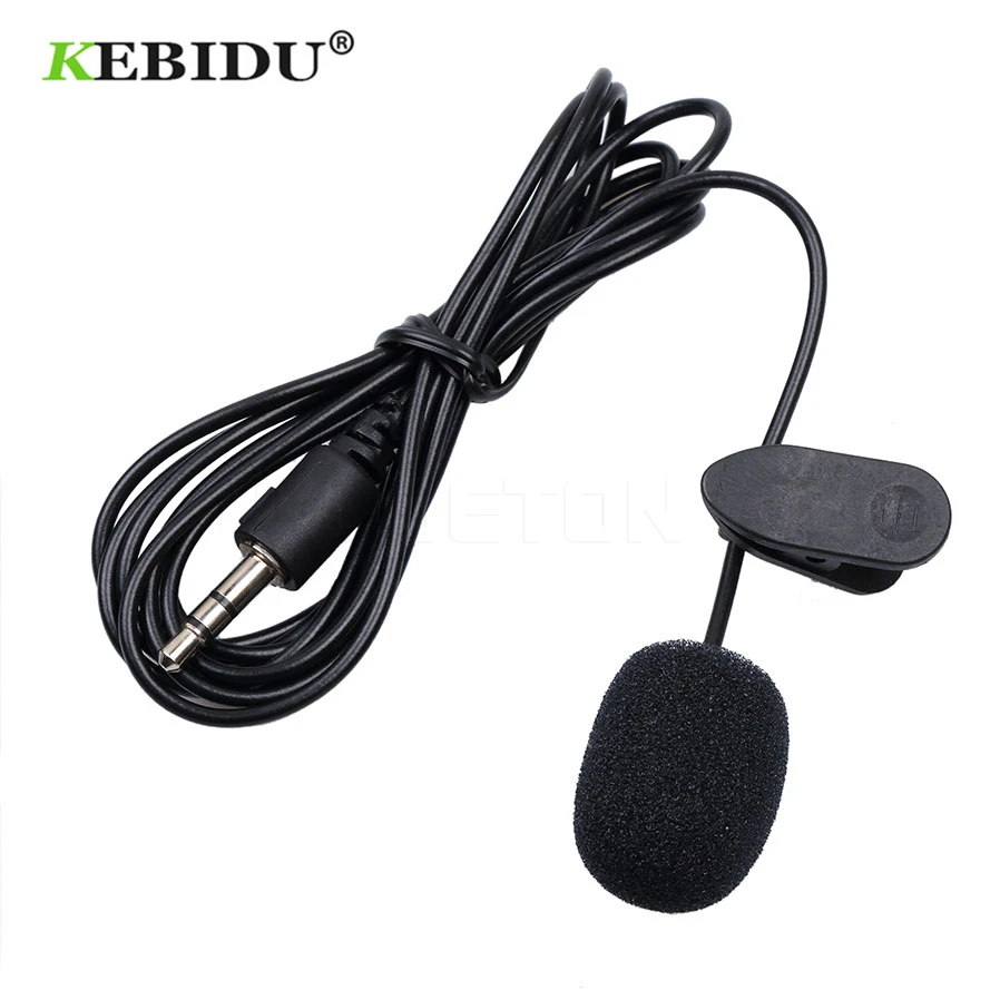 

Kebidu Universal 3.5mm Mini Microphone Headset Lapel Lavalier Clip for Speaking Speech Lectures 1.5m Long Cable
