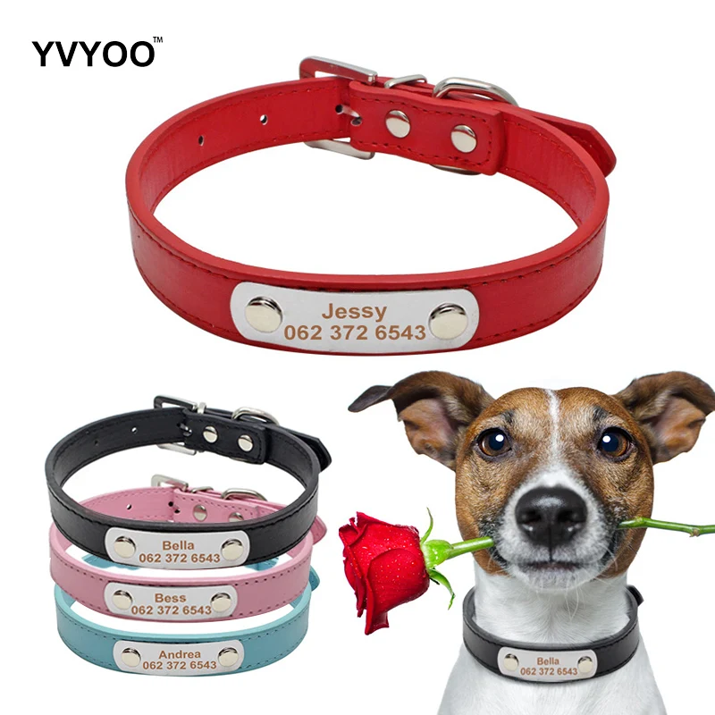Buy Free Engraving Personalized Leather Dog Collars
