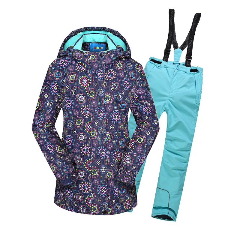 

Winter Sport Suit for Girls Fleece Hooded Kids Ski Sets Windproof Jackets Overalls Children Outfits Outdoor 2019 Skiing Clothes