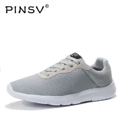 PINSV Мужская обувь летние кроссовки модная дышащая сетка повседневная обувь Для мужчин свет Вес кроссовки Для мужчин размер 35-47