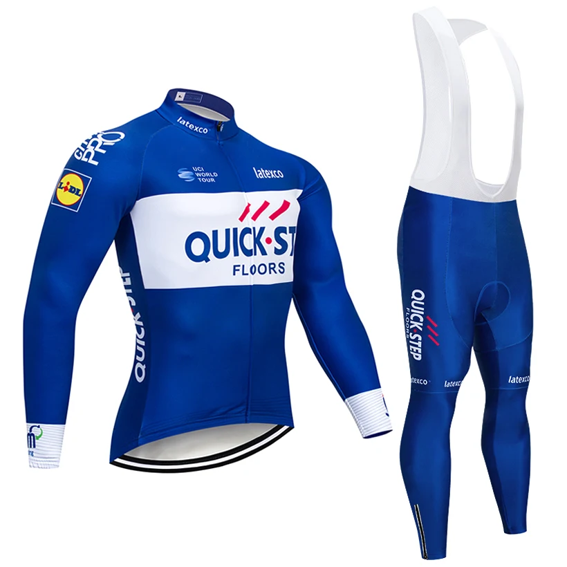 

Winter 2018 QUCIK STEP TEAM Cycling jackets 9D pad pants suit Ropa Ciclismo mens Thermal fleece Bicycle Maillot Culotte Clothing