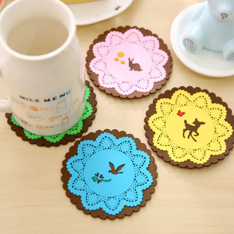 6pcs/set Table Cup Mat Creative Home Decor Coffee Drink Placemat