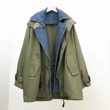 SuperAen куртка Женская корейский стиль новая весенняя модная повседневная Хлопковая женская джинсовая куртка на молнии Женская одежда