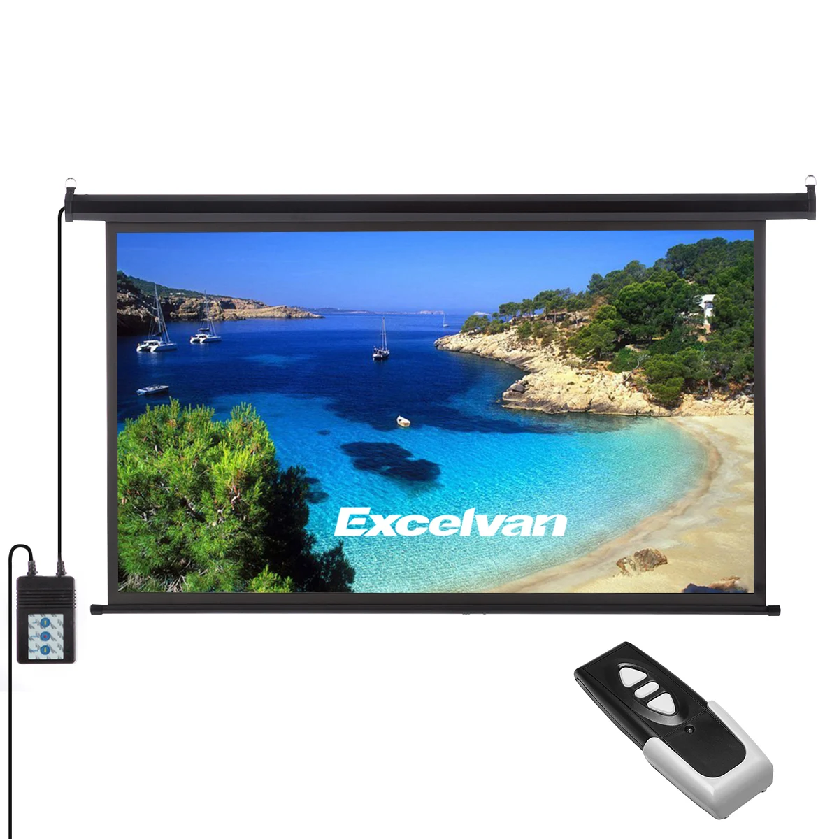 Excelvan 100 дюймов 16:9 1,2 усиление настенный потолок электрический моторизованный HD проектор экран с пультом дистанционного управления вверх вниз для домашнего офиса