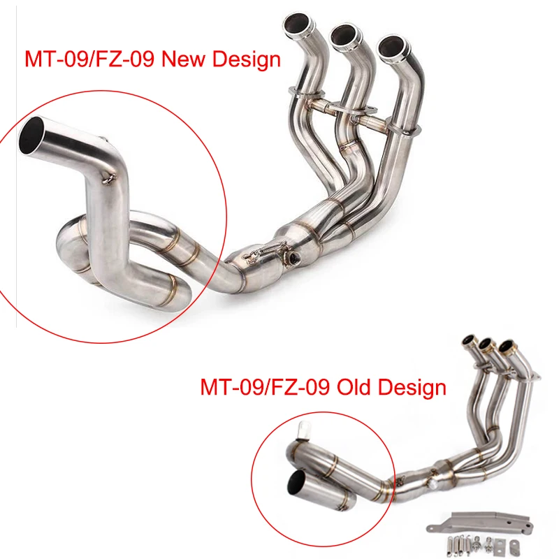 MT09 MT-09 MT 09 мотоцикл полный выхлоп Системы средняя Передняя выхлопная труба Соединительная труба скольжения на для Yamaha- FZ-09 MT-09