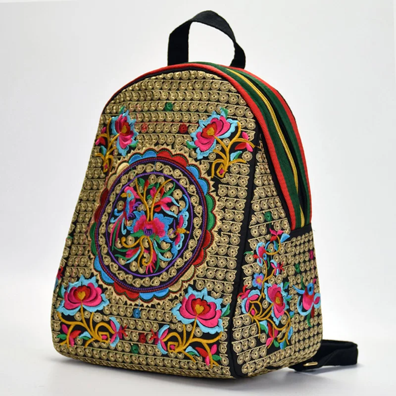 Best New Chinese Style Ethnic Boho Embroidery Flowers School Bag Backpacks Designers Female Shoulder Bag Student Bag Drop Shipping