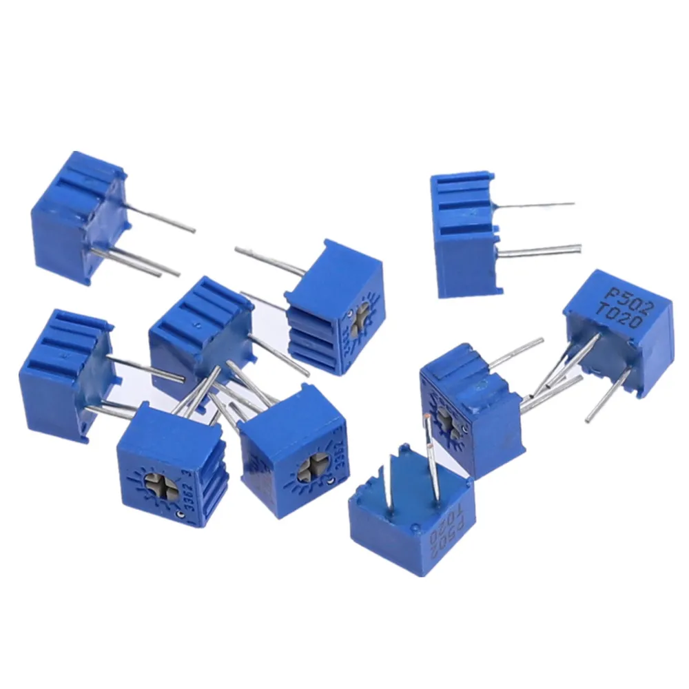 

100R 1K 2K 5K 10K 20K 50K 100K 200K 500K 1M Ohm 3362P Trim Pot Precision Trimmer Potentiometer Variable Resistor 502 20pcs
