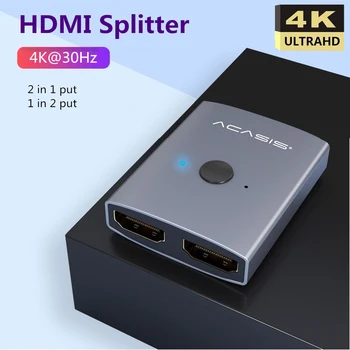 

HDMI Switcher Splitter 4K 2 Ports Bi-directional 1 in 2 out Adapter 2 in 1 out Converter for PS3/4 TV Box DVD Display Amplifier