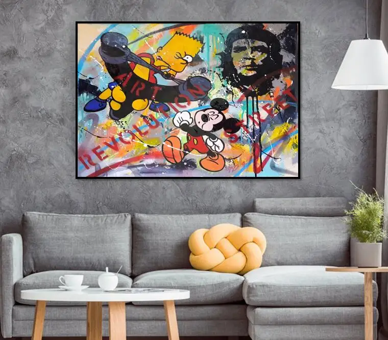 

hand made oil painting street art Alec Monopoly complex and vibrant style artworks on canvas