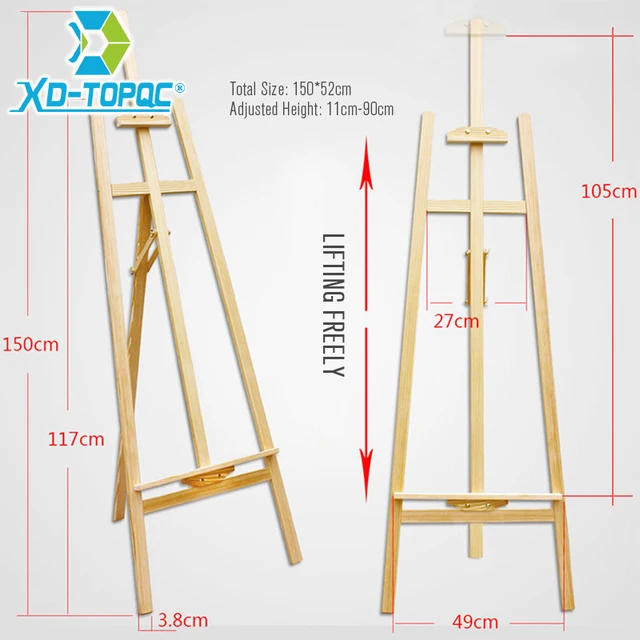XINDI Adjustable Pine Wood Art Painting Easel 4 Colors Wooden Smooth Sketch Artist Easels For Drawing Board & Blackboard WE01 2