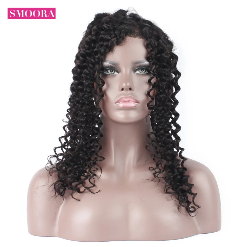 Smoora 360 Lace Frontal Closure Deep Wave Brazilian Remy Human Hair Closures Pre Plucked With Baby Hair Natural Hairline Knots