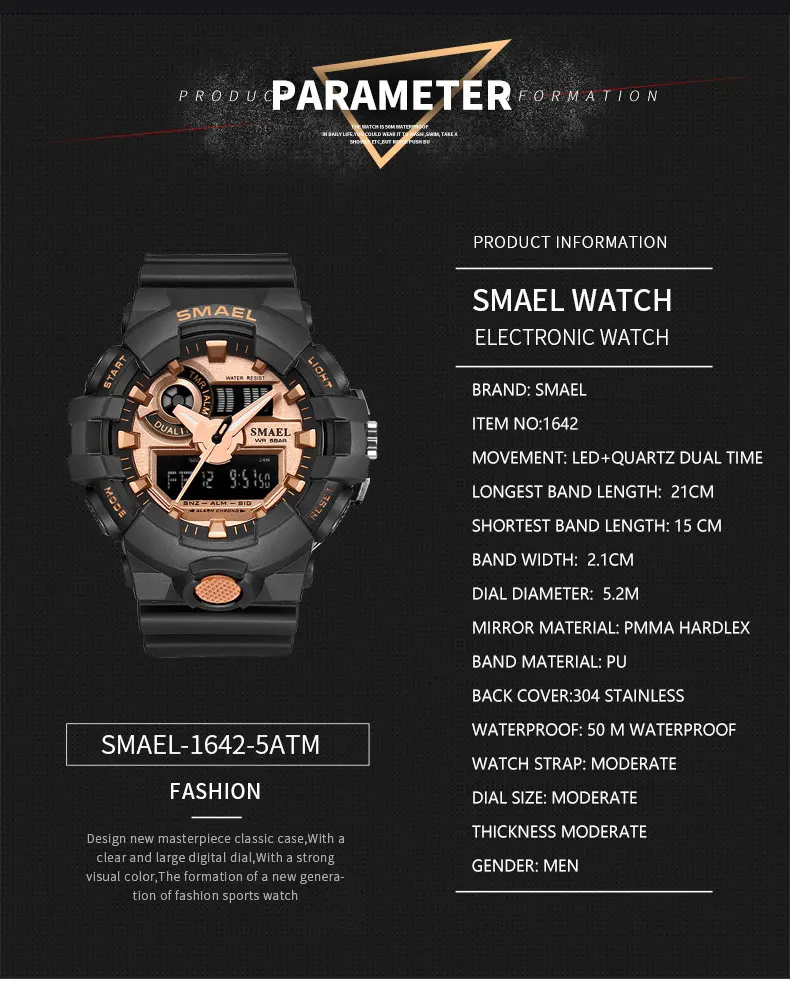 Новые спортивные цифровые часы Мужские кварцевые Светодиодные наручные часы с двойным дисплеем 5BAR армейские мужские часы Hodinky модные 700