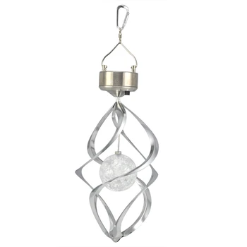 

HHTL-SOLAR POWERED SPIRAL WIND SPINNER WITH COLOUR CHANGING LED LIGHT GARDEN ORNAMENT