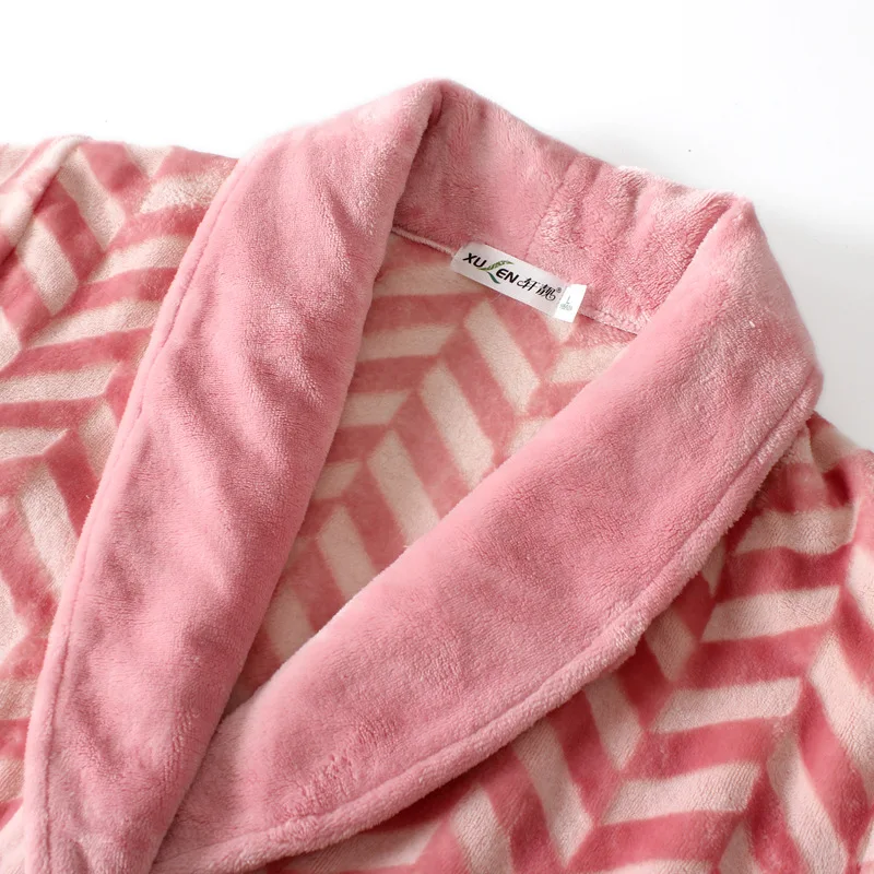 Trendy XU Mens Winter Pure Color Flannel Homewear Thick Warm Coral Pajamas Set