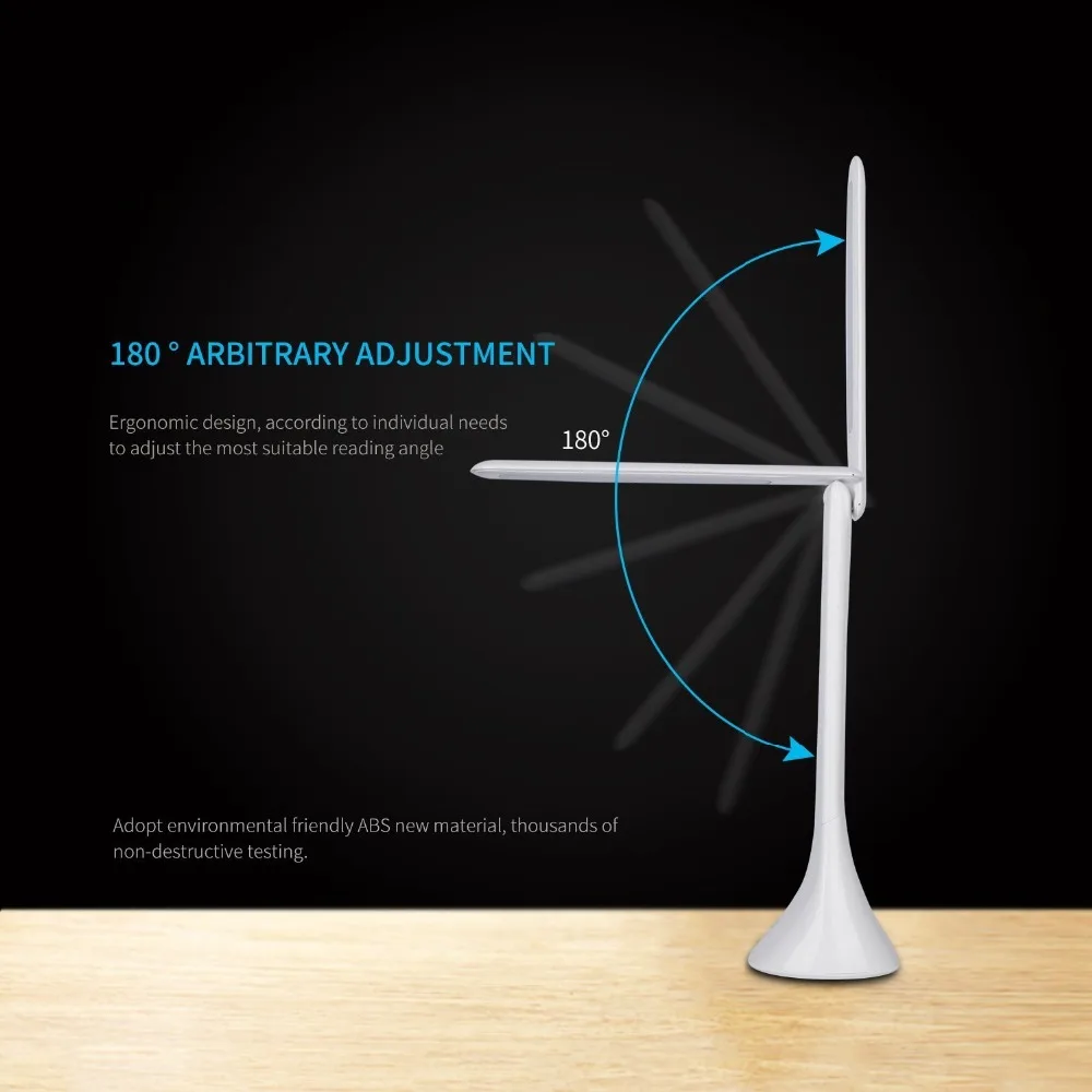 Светодиодный настольный светильник, складной, для ухода за глазами, светодиодный, настольная лампа с 3 режимами, сенсорное управление для учебы, чтения