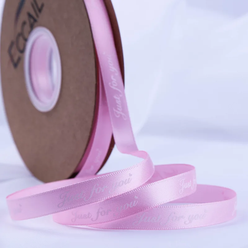Просто для вас атласная лента 10 мм 10 ярдов Printe лента для свадебной вечеринки декор "сделай сам" подарочная упаковка ремень Швейные аксессуары - Цвет: pink