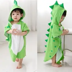 Hooded With Paw Dinosaur Ponchos Hooded Children's Bath Towel Kids BeachTowel Infant Bathrobe