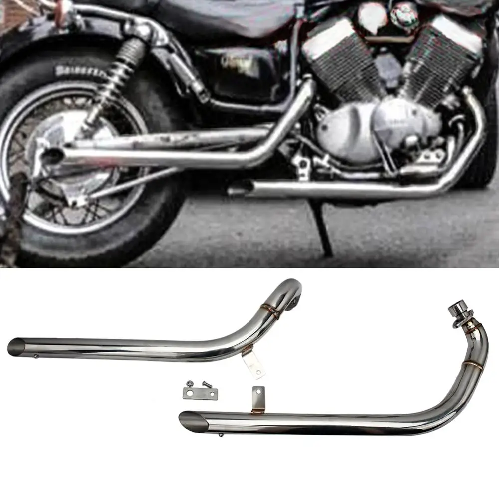 

BIKINGBOY Muffler Exhaust System Pipe With Silencer Set For Yamaha XV 535 400 XV535 XV400 Virago 1987-2004 87-04