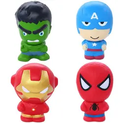 Новый Симпатичный Super Hero мягкими Человек-паук Железный человек Халк замедлить рост мягкие для сжатия Игрушка хлеб Ароматические стресса