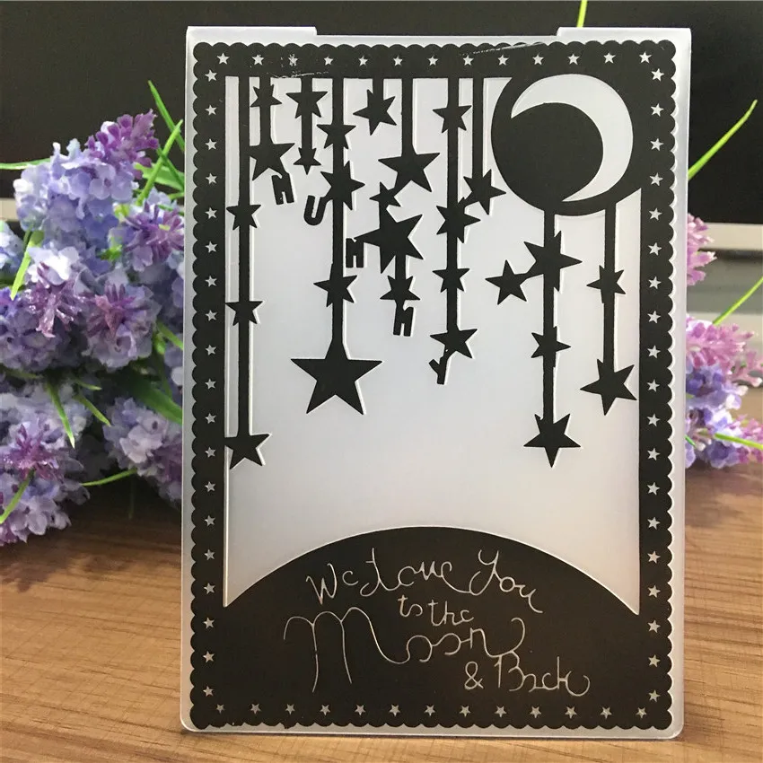  Welcome To The Moon Plastic Embossing Folder For Scrapbooking Paper Card Photo Album DIY Gift Box P - 32949240578