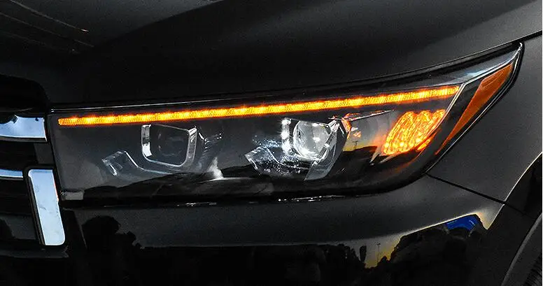 Автомобильный Стайлинг для фары Toyota Highlander Kluger DRL Дальний свет ближнего света динамическая Поворотная сигнальная задняя подсветка