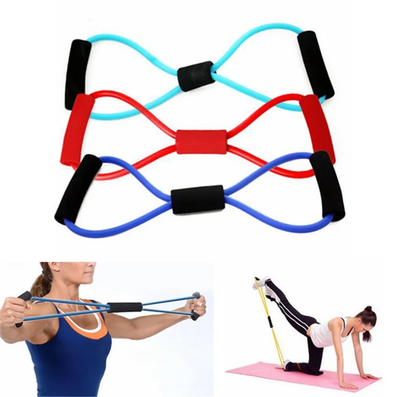 Yoga Resistance Bands Tube Sport Exerciser Fitness Expander Training 8