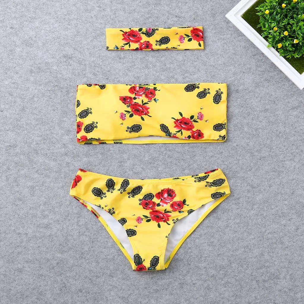 

swimsuit 2019 Women Floral Print Bikini Set Swimming Two Piece Swimsuits Swimwear Beach Suit free shipping