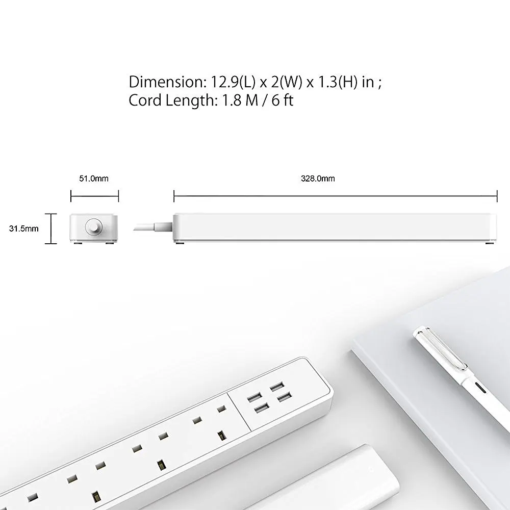 ORICO 4AC 4 USB силовая полоса Умная Электронная розетка вилка Великобритании для дома и офиса Защита от перенапряжения многофункциональная розетка-удлинитель