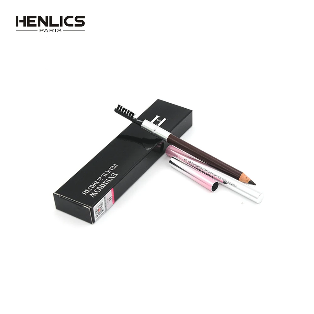 

HENLICS 2in1 Waterproof 2 Colors Eye Brow Eyeliner Eyebrow Pen Pencil + Brush Makeup Brush and have package