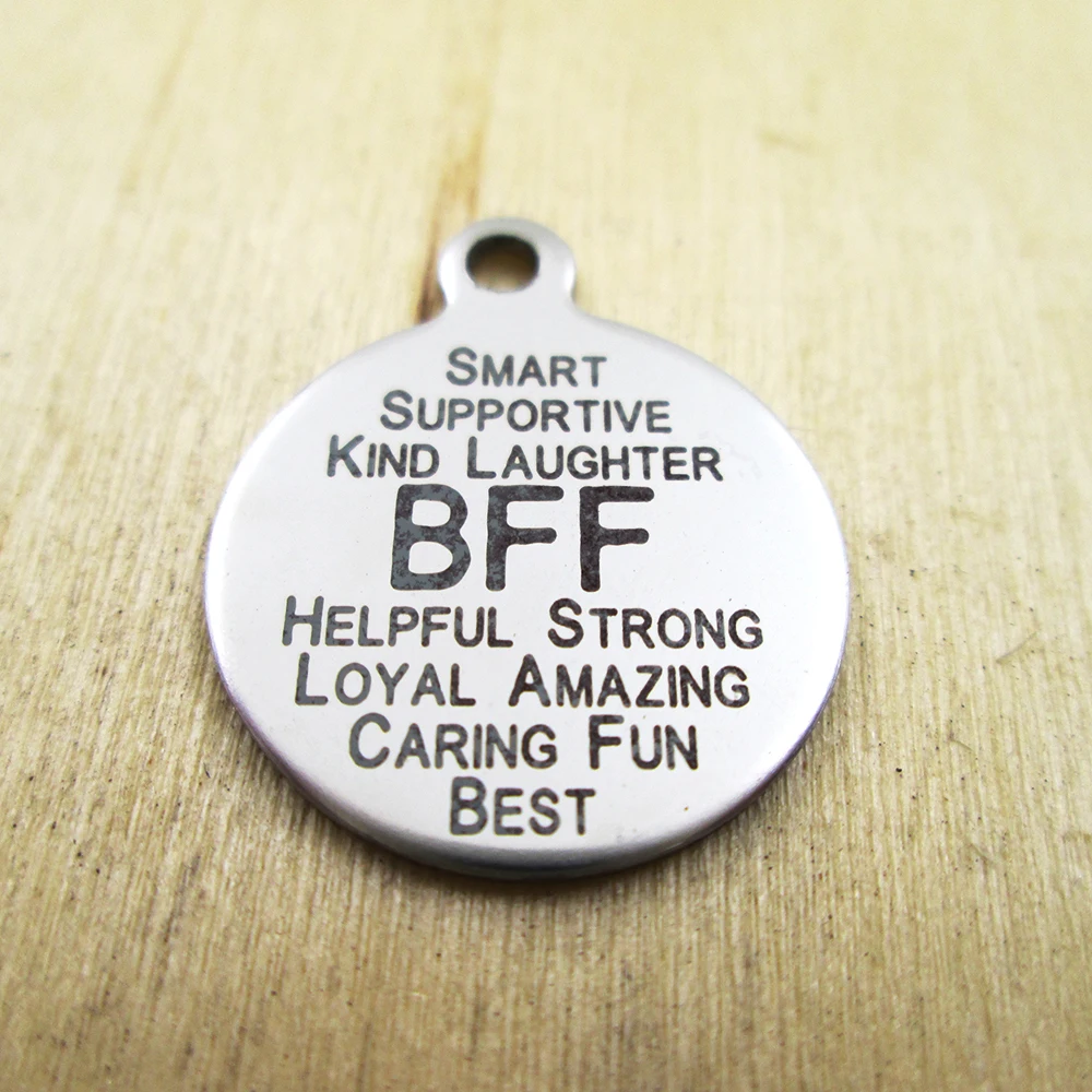 10pcs/lot-BFF stainless steel charms - Laser Engraved Customized DIY Charms Pendants | Украшения и аксессуары