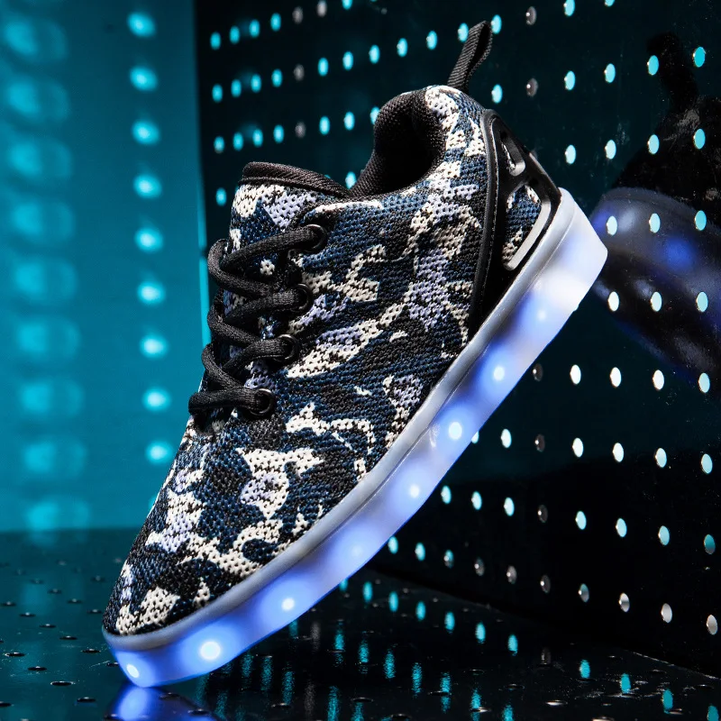 

boys and girls LED light casual luminous shoeadult children's breathable shoes dancing flat fashion sneakers