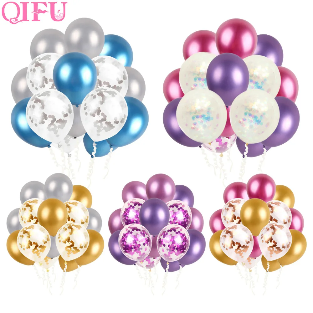 QIFU металлические шары шарики для свадьбы с днем рождения шары латексные металлические хромированные шары воздушные шары гелиевые балоны номер