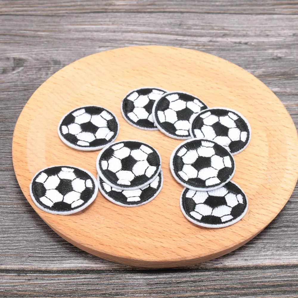 

10 Pcs Football Patches Embroidery Iron-On Patches for Clothing DIY Clothes Jeans Football Patches Decor Sewing