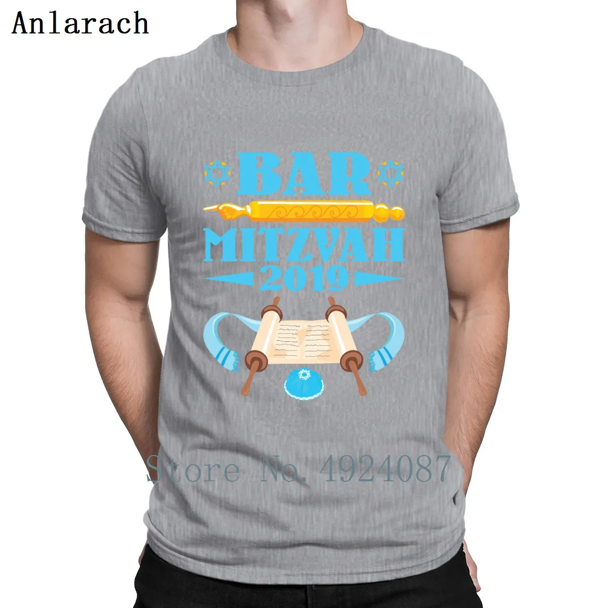 Bar Mitzvah футболка Летняя стильная одежда Забавные футболки с принтом Забавный хлопок простой Забавный обычный - Цвет: Gray