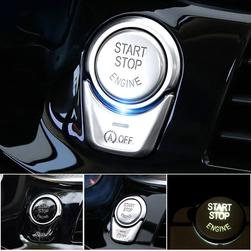 Car styling ABS Chrome Interior ENGINE START STOP switch button Covers